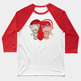 Kittens in love Baseball T-Shirt